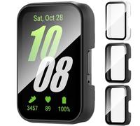3 Pezzi PC Rigido Custodia per Samsung Galaxy Fit 3 Vetro Temperato Pellicola Protettiva Anti Graffio,Sensibile al Tocco,Ultrasottil Cover,Trasparente+Nero+Nero