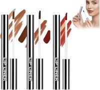 3 Pezzi Peel Off Lip Liner Stain, Set Matite Labbra Waterproof, Tinta Labbra Peel Off, Lip Liner Tattoo per Labbra, Rossetto Peel Off in 3 Colori (Cacao/Rosso Marrone/Nude)