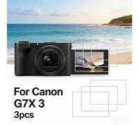 3 pezzi Pellicola protettiva in vetro temperato ultra sottile da 0,3 mm con durezza 9H per fotocamera Canon G7X3, anti-graffio, anti-impronta, non impermeabile Canon G7X3Vetro temperato