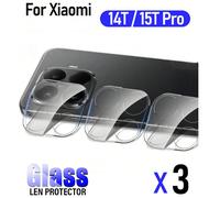 3 pezzi Pellicole protettive in vetro temperato per fotocamera compatibili con Mi 15T Pro 14T 13T Pro Redmi Note 14 Pro+ 13 Pro 4G 5G 12 Pro Plus, chiare e ad alta definizione, resistenti all'acqua, a
