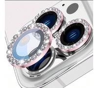 3 pezzi Pellicole protettive per fotocamera compatibili con , con anello in metallo lucido e diamanti, durezza 9H resistente ai graffi, accessorio di moda, custodia protettiva user-friendly, regalo id
