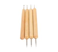 3 pezzi Penna a doppia punta con penna a punta singola, Stilo per tracciare e punteggiare acciaio inossidabile con impugnatura faggio per pittura, incisione e goffratura artistica