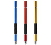 3 Pezzi Penna Stilo Capacitiva con Punta Fine Metallo | Design Doppia Estremità con Ventosa, Compatibile con Touchscreen e Guanti, per Studenti e Tecnici