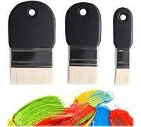 3 Pezzi Pennelli Piatti a Paletta Larga, Pennelli per Dipingere, Professionale Pennello Acrilico Piatto, Pennello per Pittura a Olio, per Acrilico, Acquerello, Gouache e Olio
