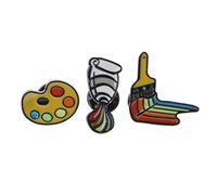 3 pezzi per tavolozza creativa pittore pennelli spille arcobaleno spille sciarpa spille artista gioielli charms vestiti spille risvolto per le donne
