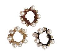 3 pezzi perle finte accessori per capelli da donna elastici con design in rilievo per ufficio festa matrimonio evento ufficio festa matrimonio fede