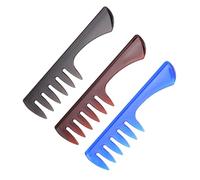 3 Pezzi Pettine da Acconciatura Uomo a Denti Larghi | Uso Casa e Salone, Pettinatura Uniforme dello Spray, Portatile, Protegge i Chioma Dai Nodi