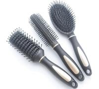 3 Pezzi Pettine Massaggiante Antistatico, Plastica Nera | Set Portatile per Acconciatura, Denti Lisci, Riduce la Pressione, per Salone e Cura Quotidiana