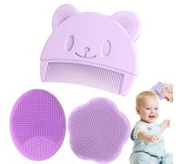 3 Pezzi Pettine per Neonati, Spazzola per Capelli per Neonati, Pettine per Neonati in Silicone con Spazzola per Shampoo Ovale e Spazzola per Shampoo Fiore per Neonati e Bambini