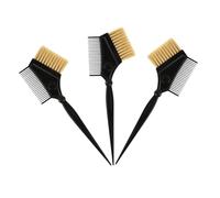 3 Pezzi Pettine per Tintura Chioma Nero ABS Manico a Coda | Set Riutilizzabile, Setole Flessibili ma Ferme, Pulizia Semplice, per Sezioni e Trattamenti Professionali