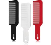 3 Pezzi Pettini da Barbiere Pettine Clipper Pettine Clipper Flat Top Pettini per Tagliare i Capelli Ottimo per Tagli Clipper e Flattop (Nero, Bianco, Rosso)