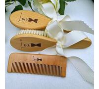 3 Pezzi, Pettini Per Spazzole Pe Capelli Pe Bambini Personalizzati, Spazzola Pe Capelli In Legno Con Nome Inciso, Regalo Pe Baby Shower, Regalo Pe La Nuova Mamma, Ricordo Del Neonato(Style C)