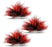 3 Pezzi Piante Acquario Artificiali Piante Acquatiche Mini Stagno Plastica Realistiche con Base Zavorrata Decorazioni per Acquari Betta Tank Aquascaping Rettili (Nero-Rosso)