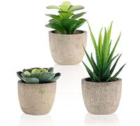 3 Pezzi Piante Artificiali in Vaso, Piante Succulente Artificiali Verdi, Mini Bonsai con Vaso False Serie in Vaso per Interni/Esterni/Soggiorno/Ufficio, Decorazione della Casa (A)