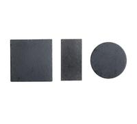 3 Pezzi Piatto Portata Sushi in Pietra Nera Rettangolare per Casa | Superficie Liscia, Facile da Pulire, Esposizione Cibo, Ristorante e Casa, Formato Compatto, Colore Nero