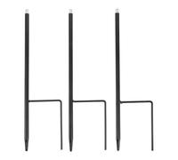 3 Pezzi Picchetto da Giardino in Ferro Nero 25,7x7x0,8cm Gancio | Balcone e Giardino, Presa Migliorata nel Terreno, Riutilizzabile e Compatto per Piante