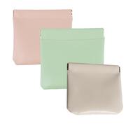 3 pezzi piccola borsa per il trucco per borsa, organizer per borsa in pelle impermeabile all'interno della custodia organizer con chiusura a scatto