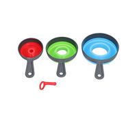 3 pezzi pieghevoli in silicone ABS imbuti da salvaspazio facili da pulire durevoli senza BPA resistenti al calore per cucinare dolci rosso verde blu