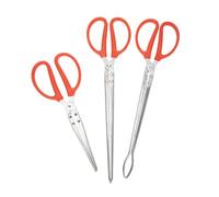 3 Pezzi Pinza per Granchi Rossa in Acciaio Inox | Presa Ergonomica, Denti Seghettati, Distanza Lunga, Protezione della Mano, per Crostacei e Pulizie