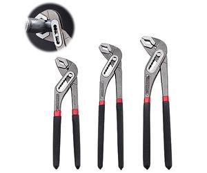 3 Pezzi Pinza per Tubi D'acqua, Nero Set di Pinze Pappagallo Regolabile, (Lunghezza: 200mm, 250mm, 300mm) Pinza a Pappagallo per Idraulico Universale Multifunzione, per Tubi e Dadi (8/10/12 inch)