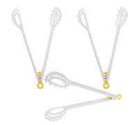 3 Pezzi Pinza per Uova Multifunzione in Acciaio Inox Bianco | Doppio Uso come Pinza e Frusta, per Cucina Domestica e Ristorazione, Superficie Liscia