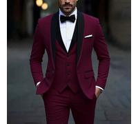 3 pezzi Pinzette casual a forma di pinza per uomo, di qualità primaverile, adatte per l'ufficio, con colore unito, per lo sposo L,M,S,XL,XS,XXL,XXS,XXXLPoliestere