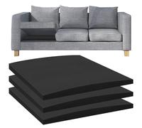 3 Pezzi Poliuretano espanso, Gommapiuma per divani Supporto per Divano per Cuscini Cadenti, 60x60cm, Nero Lastra Gommapiuma Comfort Elevato, Schiuma di Riparazione Divano