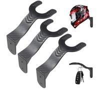 3 Pezzi Porta Casco Moto da Parete,Supporto per Casco con Gancio,Appendi Casco Moto,Per Giacche, Cappelli, Zaini e Sciarpe, Salotti e Corridoi(Nero)