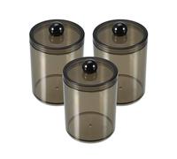 3 Pezzi Porta Cotton Fioc, Dischetti di Cotone per Bagno, Nero