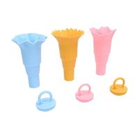 3 Pezzi Porta del Cono Gelato in Silicone a Prova di Gocciolamento a Cono Neve Riutilizzabile con Coperchi