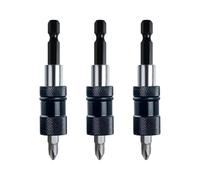 3 pezzi Porta Inserti Magnetico, 1/4" Inserto per Cartongesso, per Punte Trapano con Codolo Esagonale, Portainserti Sgancio Rapido Profondità Vite Regolabile (Nero)