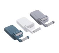 3 Pezzi Porta Scopa Adesivo in PVC e ABS per Scope e Moci | Montaggio a parete senza fori, non si deforma, salva spazio in bagno e casa, fissaggio discreto e rimovibile