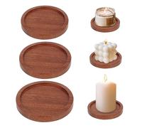 3 Pezzi Portacandele Ø 7.1 cm,8 cm,9 cm,Supporto Piatto per Candele per Decorazioni Comunione Tavolo per Battesimo in Legno,Sottocandela per Decorazione Della Tavola,può Essere Sottobicchieri Legno