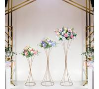 3 pezzi portafiori in oro portafiori portafiori da matrimonio DescrizioneUn matrimonio ben riuscito non può prescindere da splendidi fiori. Siamo orgogliosi di presentare questo portafiori, accuratame