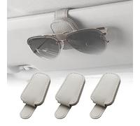 3 pezzi portaocchiali per auto parasole, supporto occhiali auto, accessori per visiera auto, in pelle, per occhiali da sole auto, supporto magnetico per occhiali da sole auto per tutti i tipi di