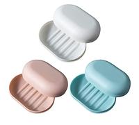 3 Pezzi Portasapone da Viaggio Con Coperchio - Doccia Portatile Impermeabile e a Tenuta Stagna per Viaggi, Bagno, Campeggio, all'Aperto (3 Colori)