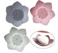 3 Pezzi Portasapone di loto, Porta sapone a base di silicone, Porta sapone da bagno, per Bagno, Cucina, Bagno con Doccia, Lavanderia o Stanza dei Fanghi