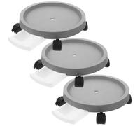 3 Pezzi Portavaso Rotondo con Ruote e Vassoio, per Fioriere da 24 CM | PP, Raccolta Dell’acqua Superflua, Bordi Arrotondati e Profilo Curvo, per Balcone e Patio