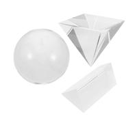3 Pezzi Prisma Ottico in Cristallo Triangolare | Set Cubo, Sfera e Piramide, Leggero e Portatile, per Ufficio e Feng Shui, Uso Creativo