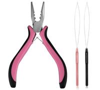 3 pezzi professionali per extension dei capelli, kit di pinze per extension per capelli,pinza e infila-asole per una facile estensione