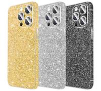 3 Pezzi Protezione per la Pelle Glitterata per iPhone, LucBuy Adesivo per Bordi a Copertura Totale Lucida, Protezione Posteriore di Precisione, Decorazioni di Lusso per Telefono per iPhone 13 Pro