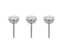 3 Pezzi Pulsante Scarico Wc in ABS Rotondo per Cassetta Argento | Funzione Manuale a Rilascio , Foro 4, 8-5,7cm, per Idraulici e Fai da Te