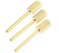 3 Pezzi Punta per Fresa Unghie Nail Drill in Tungsteno Oro | Set, per Rimuovere Pelle Morta e Proteggere la Pelle, Uso Spa su Unghie Mani e Piedi