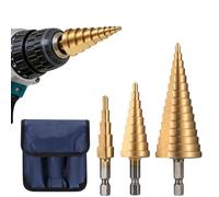 3 Pezzi Punte Coniche, Punte a Gradino, HSS Trapano in Titanio, Punte Per Trapano Passo, HSS Titanium Fresa Conica per Legno, Metallo, Plastica, Alluminio - 4mm-12/20/32mm