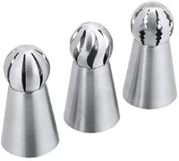 3 pezzi punte per tubature a sfera russa punte per glassa di fiori cuoce kit di ugelli per fiori-Big-Cupcake decorato Utile e professionale