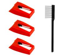 3 Pezzi Puntina per Giradischi con Spazzola di Pulizia, Ago per Giradischi Puntina con Punta Diamantata Ricambio Compatibile con Victrola ION Crosley Fonografo LP Giradischi in Vinile