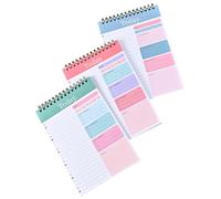 3 Pezzi Quaderno Spirale Planner Giornaliero PVC per Studio e lavoro | Design Minimalista, Formato 21,5x13x2,2cm, Gestione, per Professionisti e Studenti