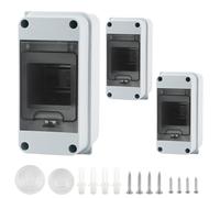 3 Pezzi Quadro Elettrico Esterno Kit, Piccolo Centralino 3 Moduli, IP65 Cassetta Derivazione Esterna, per Esterni, Giardini, Siti Industriali, Stazioni di Ricarica