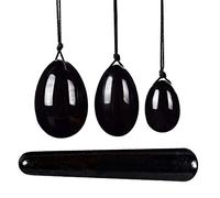 3 Pezzi Quarzo Rosa Yoni Egg Set Uova di Giada Donne Kegel Ginnico Massaggiatore di Giada Muscoli Serraggio Sfera di Cristallo Uova di Kegel, Set di Uova di Ossidiana decorazione della stanza