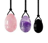 3 Pezzi Quarzo Rosa Yoni Egg Set Uova di Giada Donne Kegel Ginnico Massaggiatore di Giada Muscoli Serraggio Sfera di Cristallo Uova di Kegel, Tre Uova di Colore decorazione della stanza